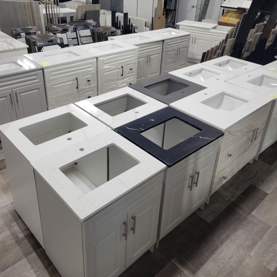Affordable MDF Bathroom Vanity with Quartz Top!