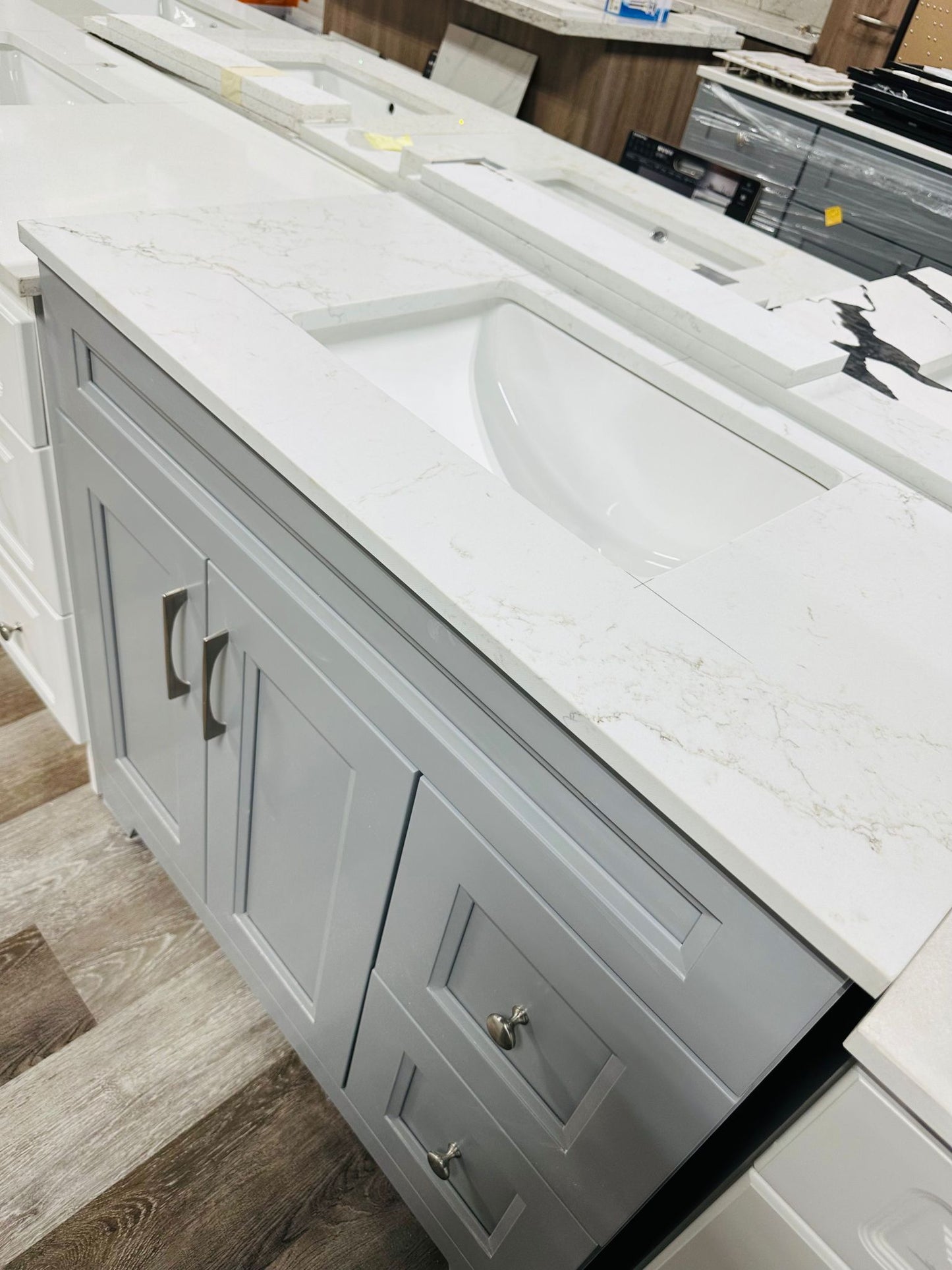 36" Wood vanity Grey