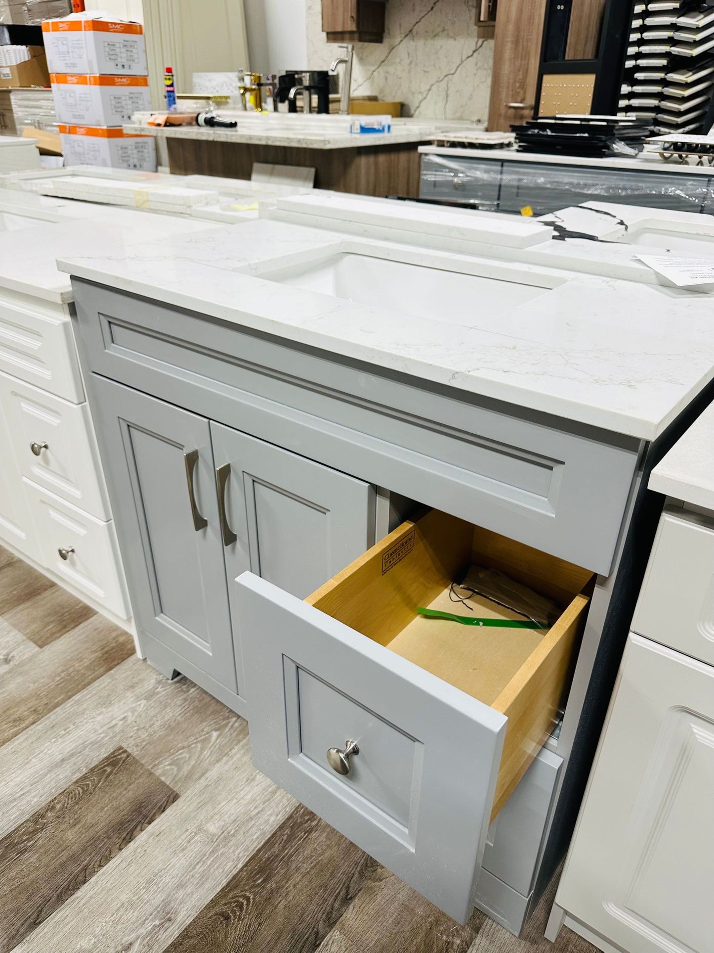 36" Wood vanity Grey