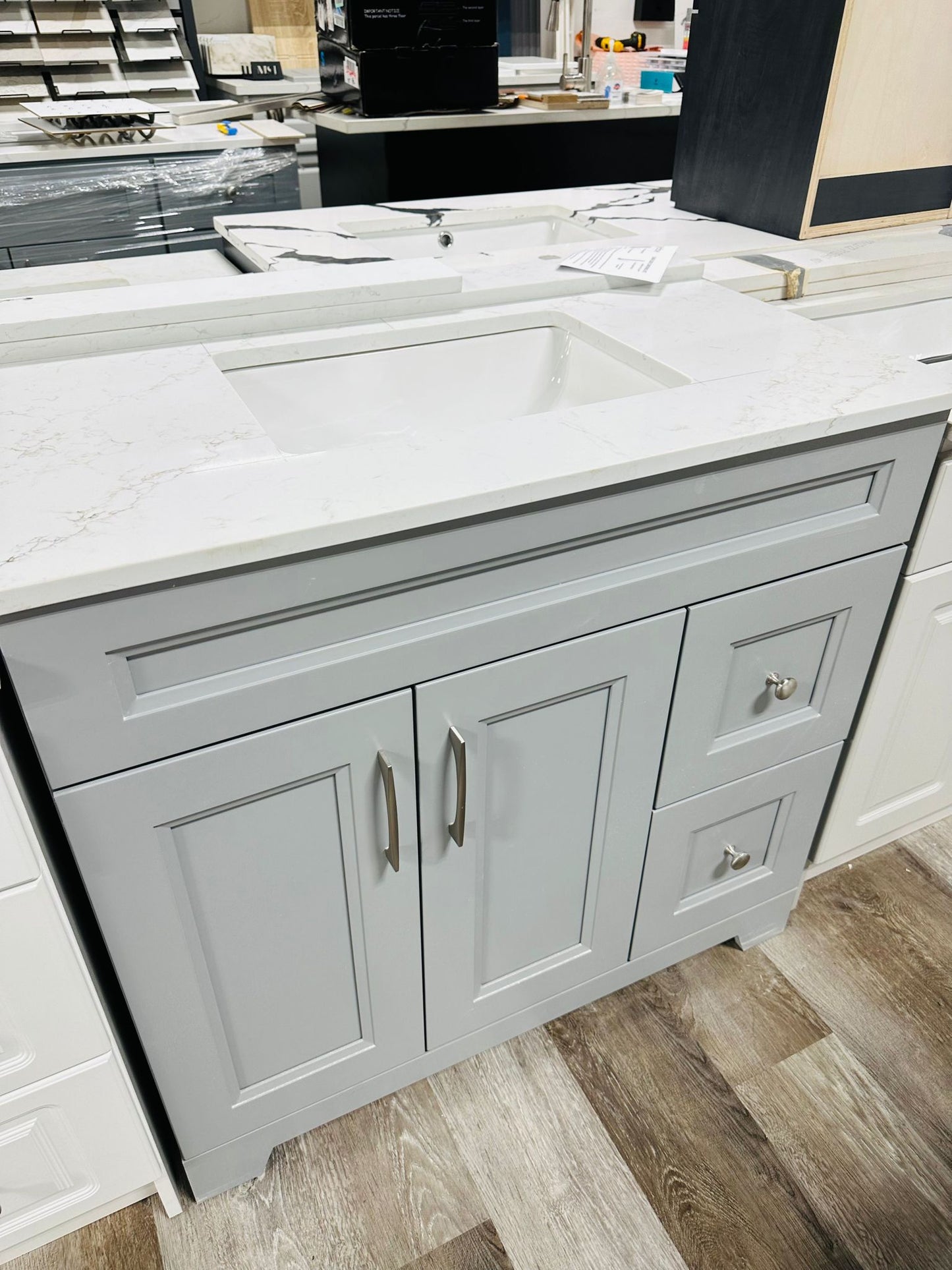 36" Wood vanity Grey