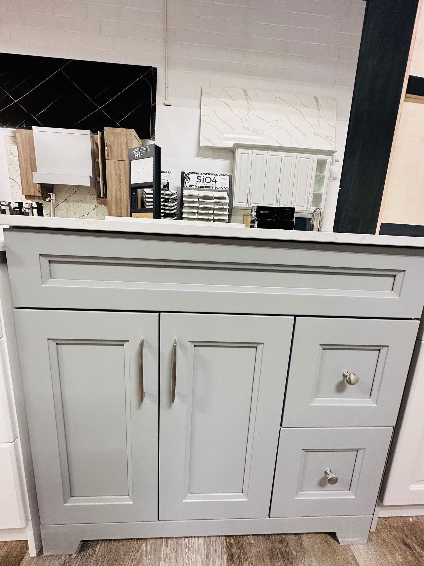 36" Wood vanity Grey