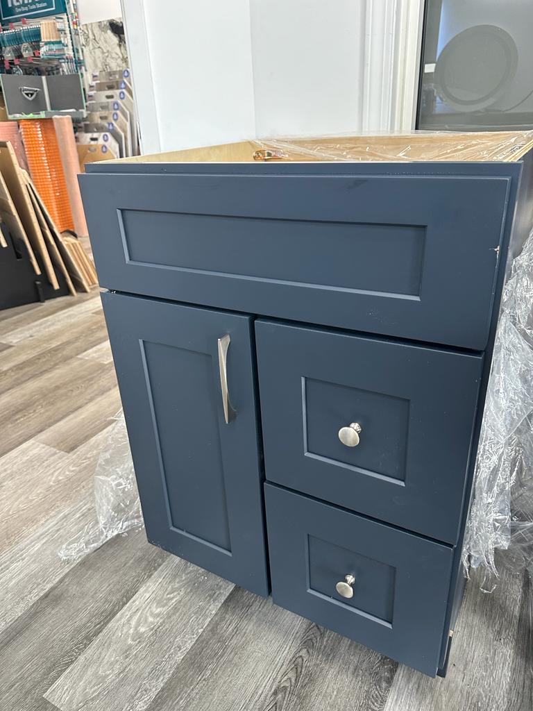 30" BLUE VANITY SOLID WOOD WITH DRAWERS