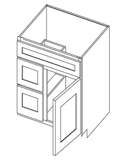 24" Wooden Vanity With Drawers