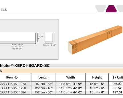 Schluter® KERDI-BOARD-SC Shower Curb