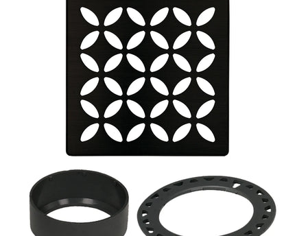 Schluter®-KERDI-DRAIN – FLORAL Grate (Matte Black, MGS)