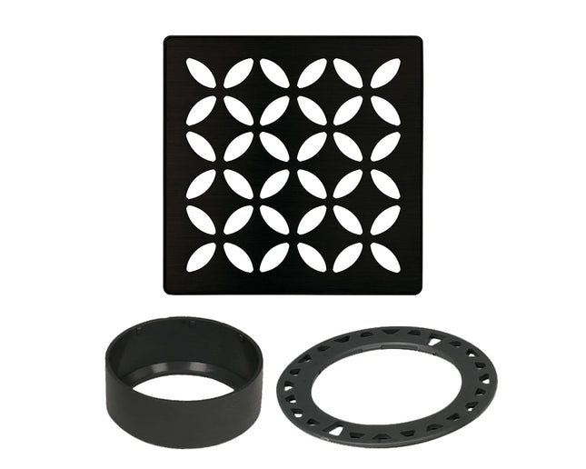 Schluter®-KERDI-DRAIN – FLORAL Grate (Matte Black, MGS)