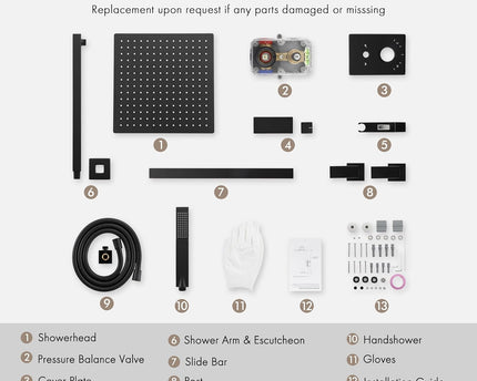 KES Shower Faucets Sets Complete 12-Inch Rain Shower Head with Handheld Spray Shower Slide Bar Including Rough-in Valve and Trim Kit Matte Black,&nbsp;