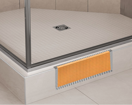 Prefabricated waterproof shower curb - Schluter