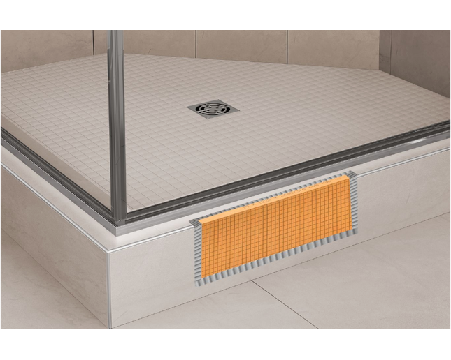 Prefabricated waterproof shower curb - Schluter