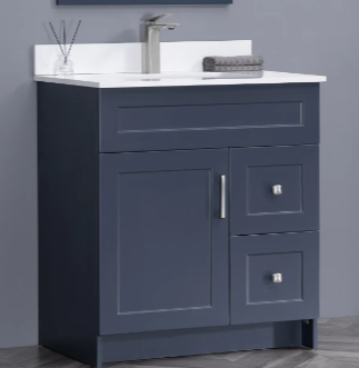 MDF 30" Vanity With Top And Sink ( With Drawers )