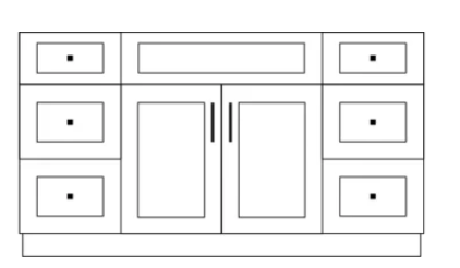 MDF 60" Vanity With Top And Sink ( With Drawers )