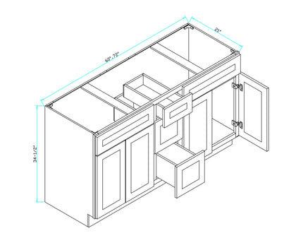 Double Sink Solid Wood Vanity