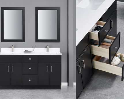 Double Sink Solid Wood Vanity