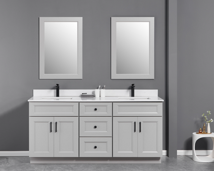 Double Sink Solid Wood Vanity