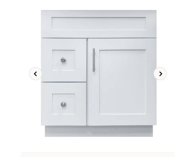 Wood Bathroom Vanity Shaker Design  including Unique Quartz Top & Sink