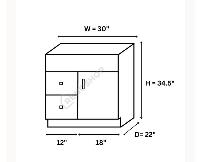 Wood Bathroom Vanity Shaker Design  including Unique Quartz Top & Sink