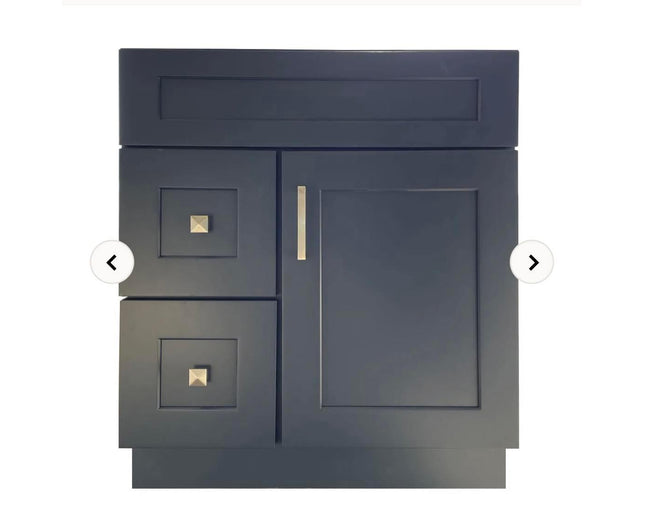 Wood Bathroom Vanity Shaker Design  including Unique Quartz Top & Sink