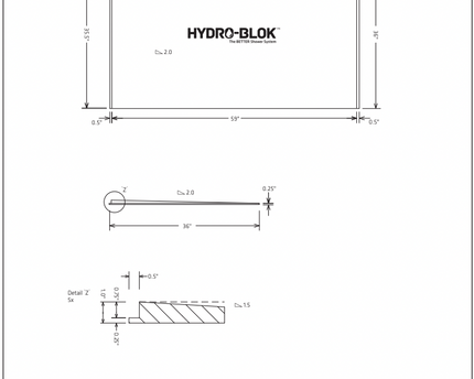 36x60 Single Slope Shower Pan - Hydroblok